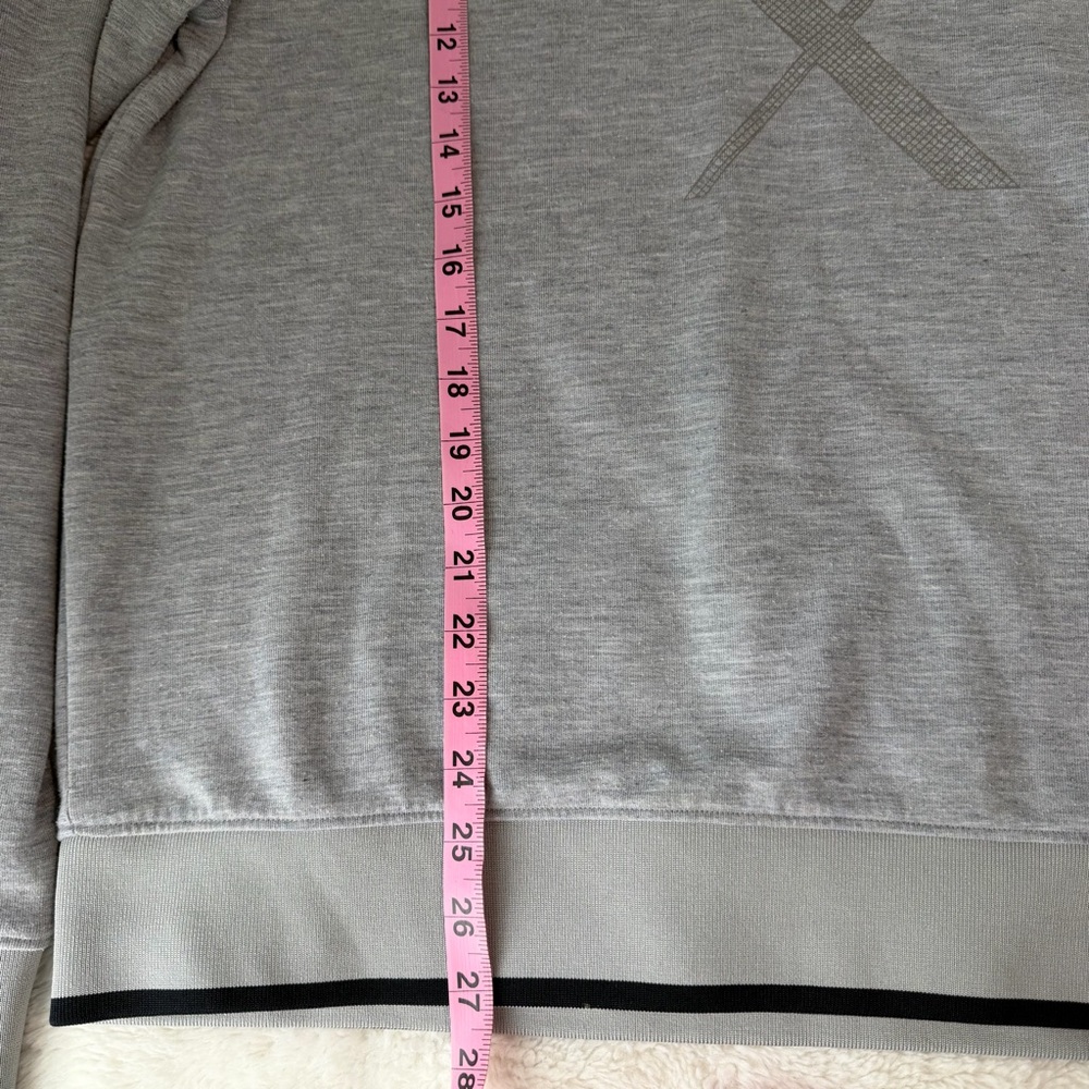 Armani Exchange A|X Gray Logo Sweatshirt L – Minimal Designer Pullover Crewneck - Picture 10 of 10
